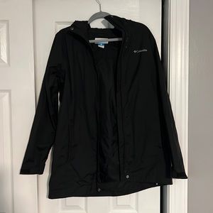 Hooded black, Columbia rain jacket